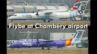 x2 Flybe Dash 8 Q400 Old amp New Livery Landings  Chambéry Savoie Airport [upl. by Keller]