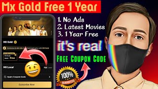 🎉 1Y  Mx Gold Free Subscription  Mx Gold Free Coupon Code  How To Get Mx Player Free Subscription [upl. by Odlanar]