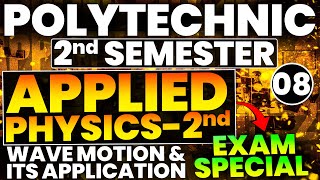 8 Applied physics 2nd semester polytechnic Wave Motion amp Its Application Hindi English astechnic [upl. by Anoit]