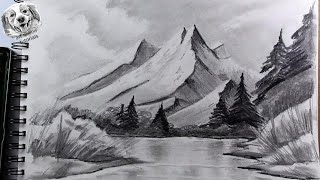 How to draw realistic mountains with pencil step by step and easy 2  Drawing The Easy Way [upl. by Horn]