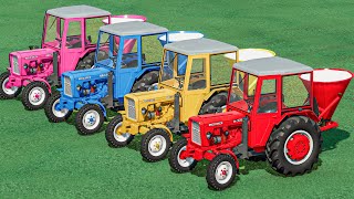 Mini Tractors with Colors  LIME SPREADING WORK with CABINED URSUS Tractors  Farming Simulator 22 [upl. by Feeney750]