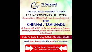 List of Companies in Chennai  77 Data [upl. by Enytsirk513]