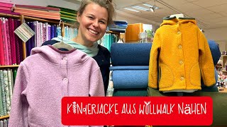 Kinderjacke aus Wollwalk nähen schön und einfach handmade [upl. by Ranitta951]