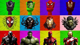 Wrong Heads Superheroes  Skibidi toilet vs Superheroes  Dancing Venom Hulk Spiderman Iron Man [upl. by Nahs]