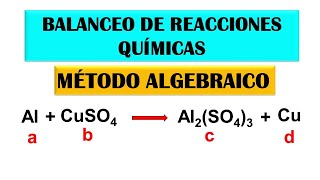 Balanceo de reacciones químicas Método algebraico Ejemplo 2 [upl. by Cloutman]