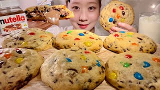 ASMR Nutella Stuffed MampM Cookies【Mukbang Eating Sounds】【English subtitles】 [upl. by Dey]