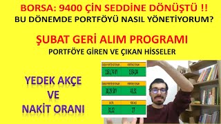 BORSA 9400 Çin Seddi mi Şubat Ayı Portföy Görünümü Eklenen Hisseler ve Yedek Akçe Oranı [upl. by Gayla]