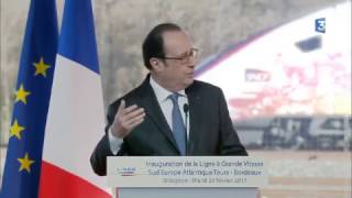 François Hollande inaugure la LGV quotToursBordeauxquot à Villognon en Charente [upl. by Conn760]