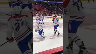 Arber Xhekaj amp Kaiden Guhle Warmup Ritual shorts reels nhl hockey montrealcanadiens warmup [upl. by Karlene]