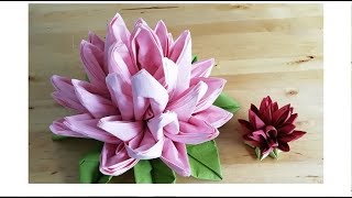 DIY Lotus Blumen aus Notizzettel und Servietten Papierblumen selber machen Geschenkideen [upl. by Eibor]