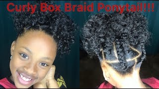 Crochet Curly Box Braid Ponytail for Kids [upl. by Roberts]