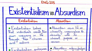 Existentialism VS Absurdism ENG205 4thsemester pu [upl. by Faye]