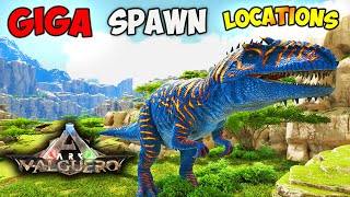 ALL Giga Spawn Locations in ARK Valguero [upl. by Aleusnoc938]