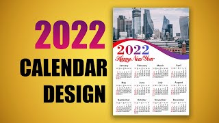 How to Create Calendar Design in CorelDraw  Calendar Design 2022 [upl. by Ajim]