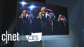 Panasonic shows new OLED TVs at CES 2018 [upl. by Beverie961]