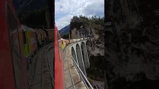 Lamdwasser Viadukt Switzerland travel alp train nature viadukt trending world unesco funny [upl. by Gardol]