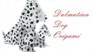 Dalmatian Dog Origami [upl. by Annawd]