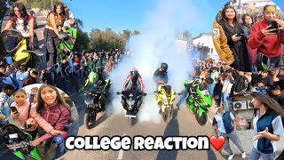 First Day in College with My Kawasaki Z900  Cute Girl Reaction  College Reaction z900 kawasaki [upl. by Langille67]