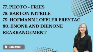 PHOTO FRIES  BARTON NITRILE  HOFMANN LOFFLER FREYTAG  ENONE AND DIENONE REARRANGEMENT [upl. by Oinoitna]