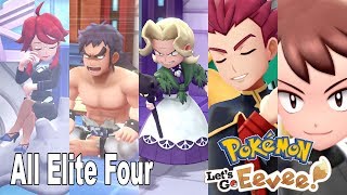 Pokémon Lets Go Pikachu and Lets Go Eevee  All Elite Four Battles HD 1080P [upl. by Lagiba]