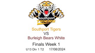 Southport Tigers U13 Div 1 V Burleigh Bears White [upl. by Amzaj]