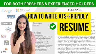 How to write an ATS Resume  For Freshers amp Experienced People StepbyStep Tutorial [upl. by Okeim]