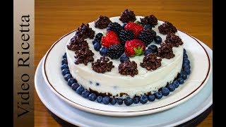 TORTA MOUSSE alla ricotta e frutta fresca CHEESECAKE  Buonissimo senza forno  Video Ricetta [upl. by Stepha]