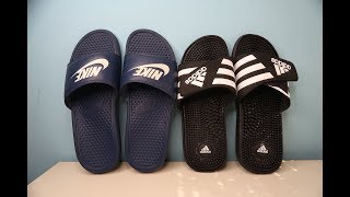 Adidas Vs Nike Slides Is it worth it [upl. by Drawoh650]