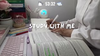 1HOUR STUDY WITH ME🖇️📖 Real Time📝💡No Break 📋Rain sound studywithme pomodoro [upl. by Daryle]