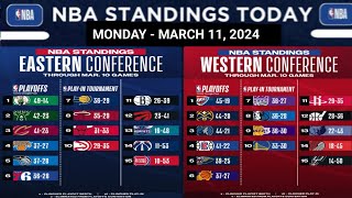 NBA STANDINGS TODAY as of MARCH 11 2024  GAME RESULT [upl. by Britteny]