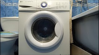 Twenty year old washing machine in operation LG intellowasher machinepralkavaskemaskinerentadora [upl. by Ecinnahs]