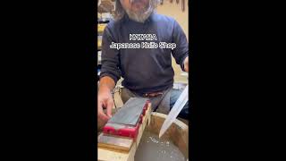 Yanagiba sharpening  KATABA Japanese Knife Shop Covent Garden [upl. by Enivid]