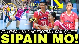 SIPAIN MO VOLLEYBALL NAGING FOOTBALL REAL QUICK  AMAZING FILIPINA PLAYERS [upl. by Domella]