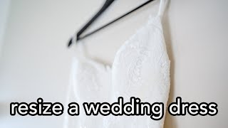 RESIZE a Wedding Gown 👰🏻 TAKE IN SIDE SEAMS 👗 How to make a dress smaller DIY alteration [upl. by Shoemaker]