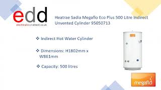 Heatrae Sadia Megaflo Eco Plus 500L Premium Indirect Unvented Cylinder [upl. by Akiehsal]