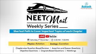 NEET Mail Weekly Series 9th Nov  Physics and Zoology  Aakash Institute Hindi  physics zoology [upl. by Cirdor]