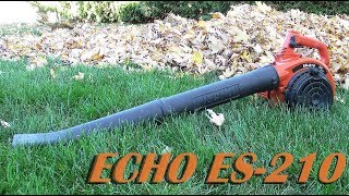 Echo ES210 Leaf Blower  Cold Start and Blowing Leaves [upl. by Jasun121]