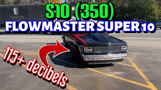 1989 Chevy S10 350 TRUE DUAL EXHAUST w FLOWMASTER SUPER 10 feat STRAIGHT PIPE COMPARISON [upl. by Lotsirk]