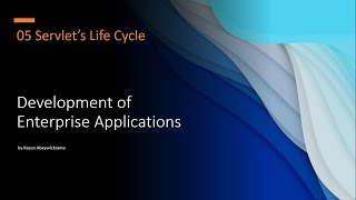 05  Servlets Life Cycle සිංහලෙන්  Development of Enterprise Applications DevLabs [upl. by Layor]