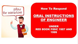 Oral Instruction by Engineer under Red Book FIDIC [upl. by Viccora]