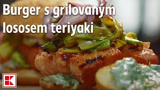 Burger s grilovaným lososem teriyaki [upl. by Nylsaj]