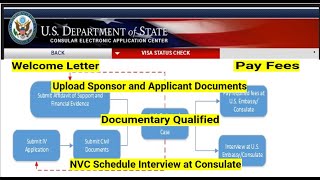 NVC Stage Welcome Letter Pay Fee Upload Required Document Documentarily Qualified and Interview [upl. by Yolanda]