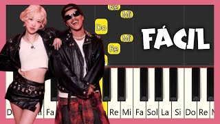 ROSÉ amp Bruno Mars  APT  EASY PIANO TUTORIAL  TUTORIAL DE PIANO FÁCIL [upl. by Rochester444]