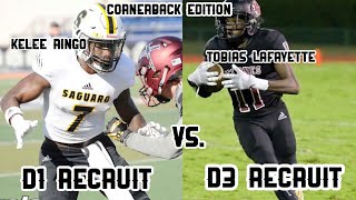 D1 Recruit vs D3 Recruit🏈 CORNERBACK EDITION [upl. by Yecad939]