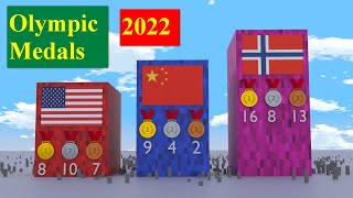 Winter Olympics Medal Count 2022 Olympic Medal Ranking by Country 3D Comparison [upl. by Relly]