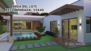 PLANOS CASA CAMPESTRE 15x20 en UN PISO 130 M2  Arq Pablo Restrepo [upl. by Trudey]