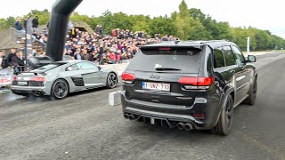 1000HP Jeep TrackHawk vs 2020 Audi R8 V10 700HP M3 F80 RS3 C63 Decat [upl. by Aneetsirhc]