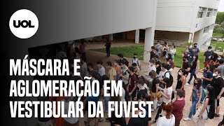 Fuvest 1ª fase é realizada com máscaras e aglomerações [upl. by Siladnerb95]