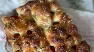 Bubbly sourdough focaccia Big bubble no knead sourdough focaccia Easy focaccia recipe [upl. by Oiromed]