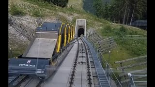 Worlds steepest funicular 477° Stoosbahn Switzerland [upl. by Aniakudo]